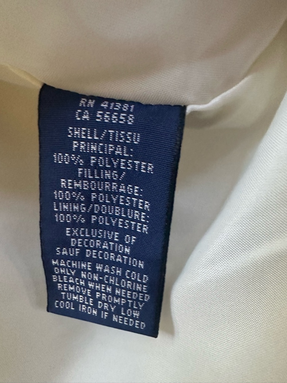 Ralph Lauren Blue Label Quilted Full-Zip Vest In White Size Large Like New! - Picture 8 of 9